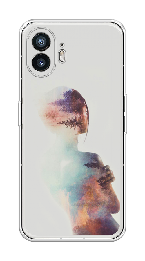 

Чехол на Nothing Phone (2) "Девушка-лес", Розовый;голубой;серый, 3300250-1