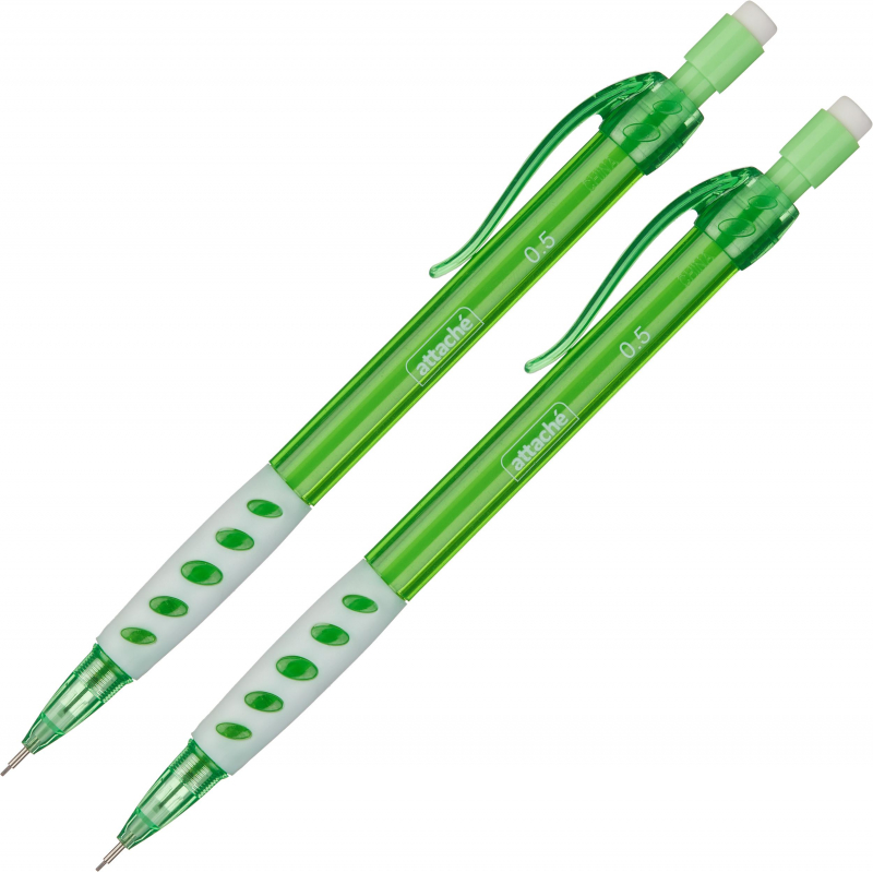 

Карандаш механический Attache SuperGrip 0,5мм, зеленый корп., 2шт/уп., (4шт.), Черный