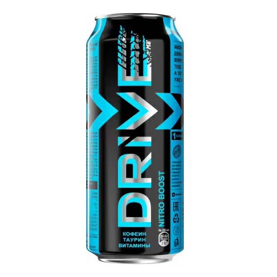 Напиток энергетический Drive Nitro boost сильногазированный безалкогольный 449 мл