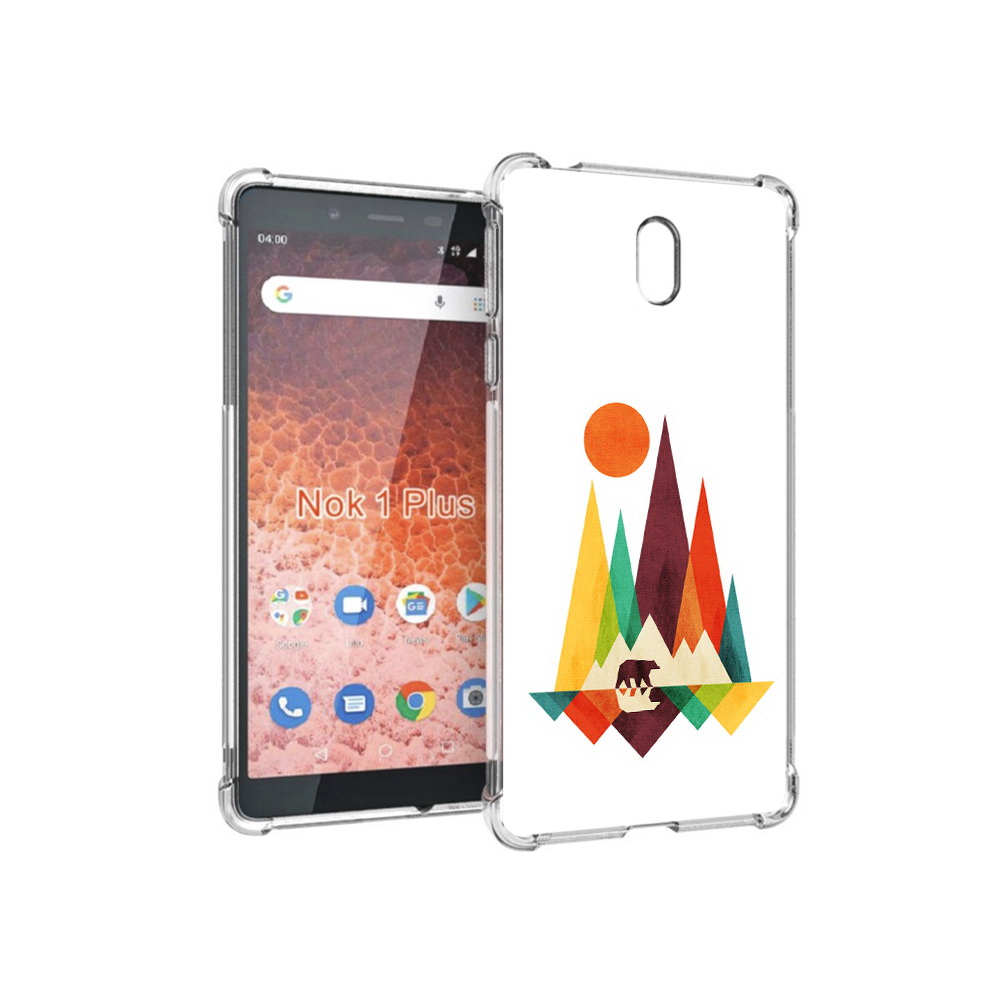 

Чехол MyPads Tocco для Nokia 1 Plus нарисованные горы с медведем (PT129147.112.506), Прозрачный, Tocco