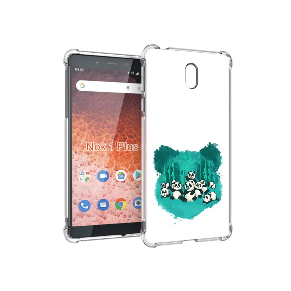 

Чехол MyPads Tocco для Nokia 1 Plus нарисованные панды (PT129147.112.508), Прозрачный, Tocco
