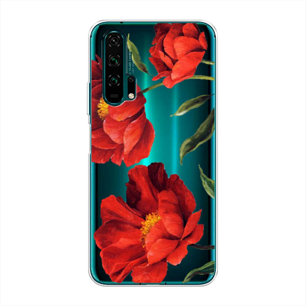 фото Чехол awog "красные маки" для honor 20 pro