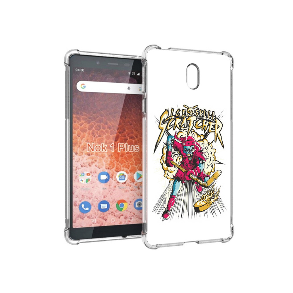 

Чехол MyPads Tocco для Nokia 1 Plus нарисованный скелет хоккеист (PT129147.112.514), Прозрачный, Tocco