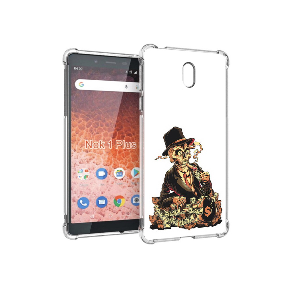 

Чехол MyPads Tocco для Nokia 1 Plus нарисованный череп с сигаретой (PT129147.112.515), Прозрачный, Tocco