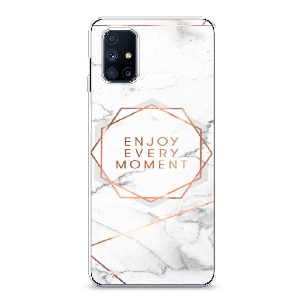 фото Силиконовый чехол "enjoy every moment мрамор" на samsung galaxy m51 awog