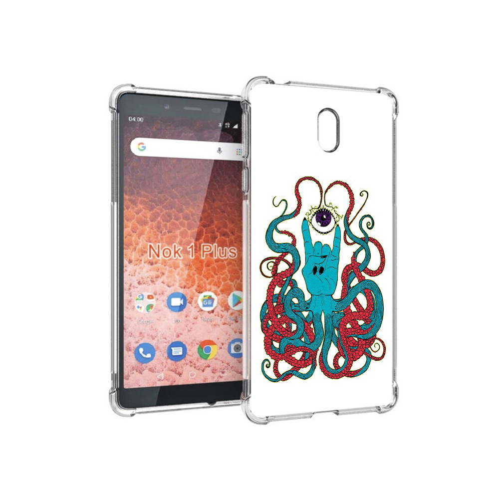 

Чехол MyPads Tocco для Nokia 1 Plus осьминог-рука абстракция (PT129147.112.530), Прозрачный, Tocco