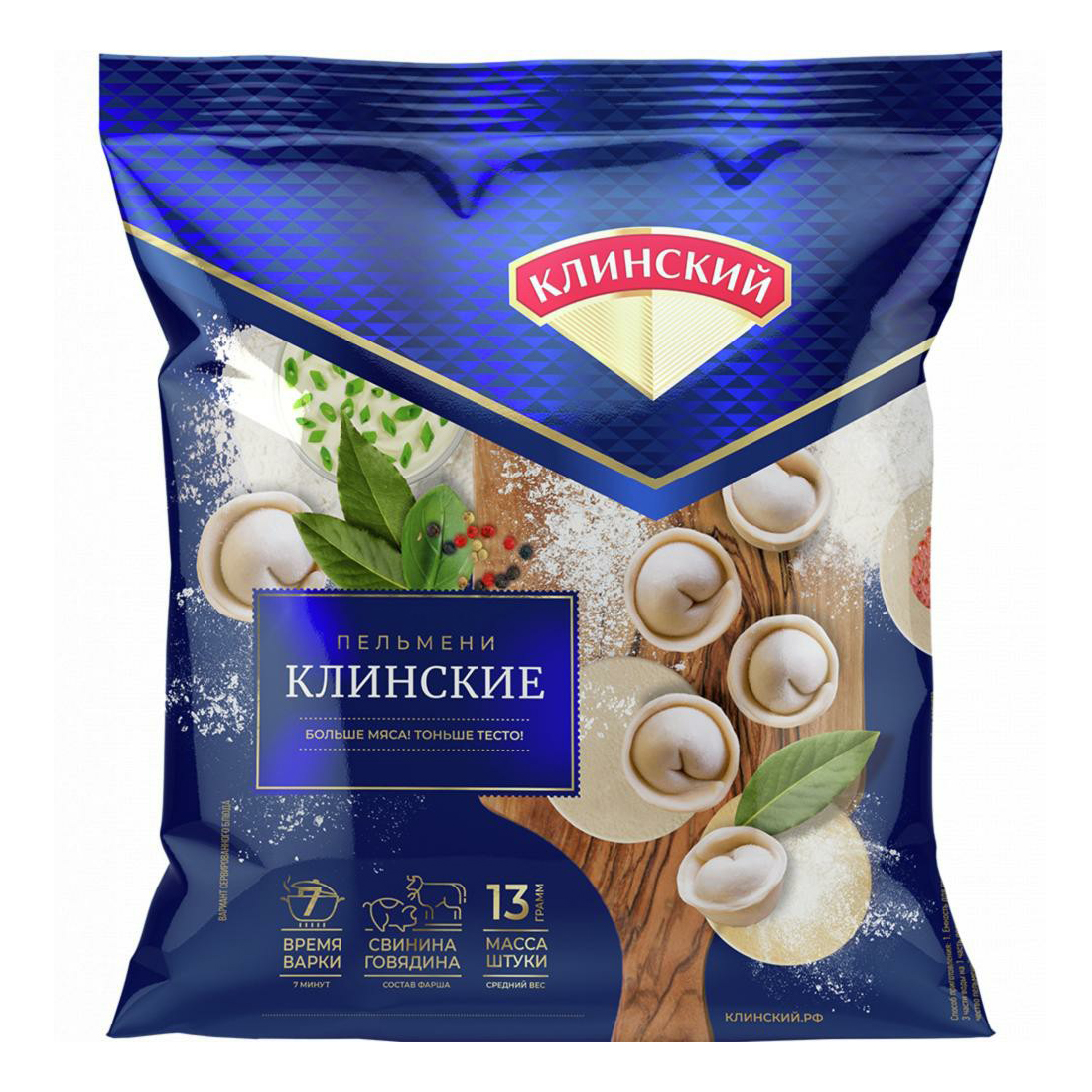 

Пельмени Клинские Клинский из говядины и свинины 700 г