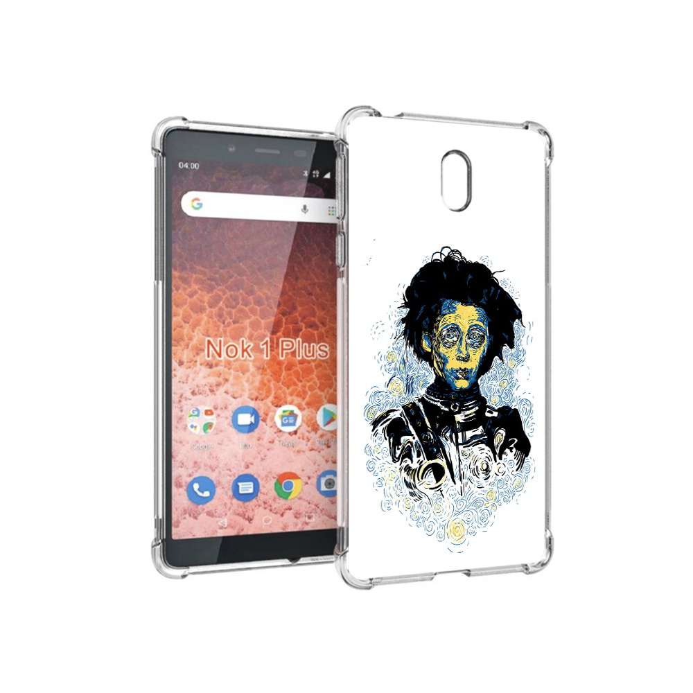 

Чехол MyPads Tocco для Nokia 1 Plus парень черно-белый абстракция (PT129147.112.535), Прозрачный, Tocco