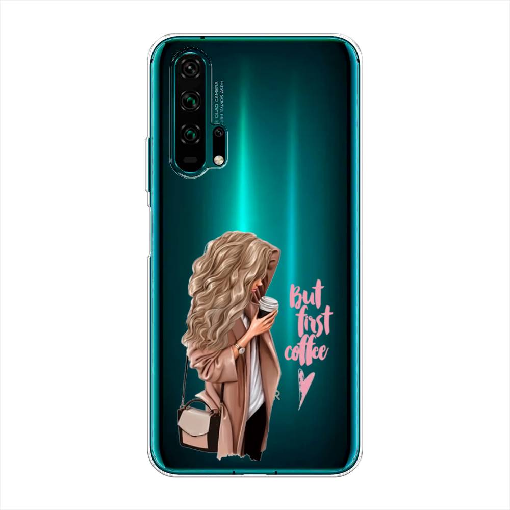 фото Чехол awog "девушка с кофе" для honor 20 pro