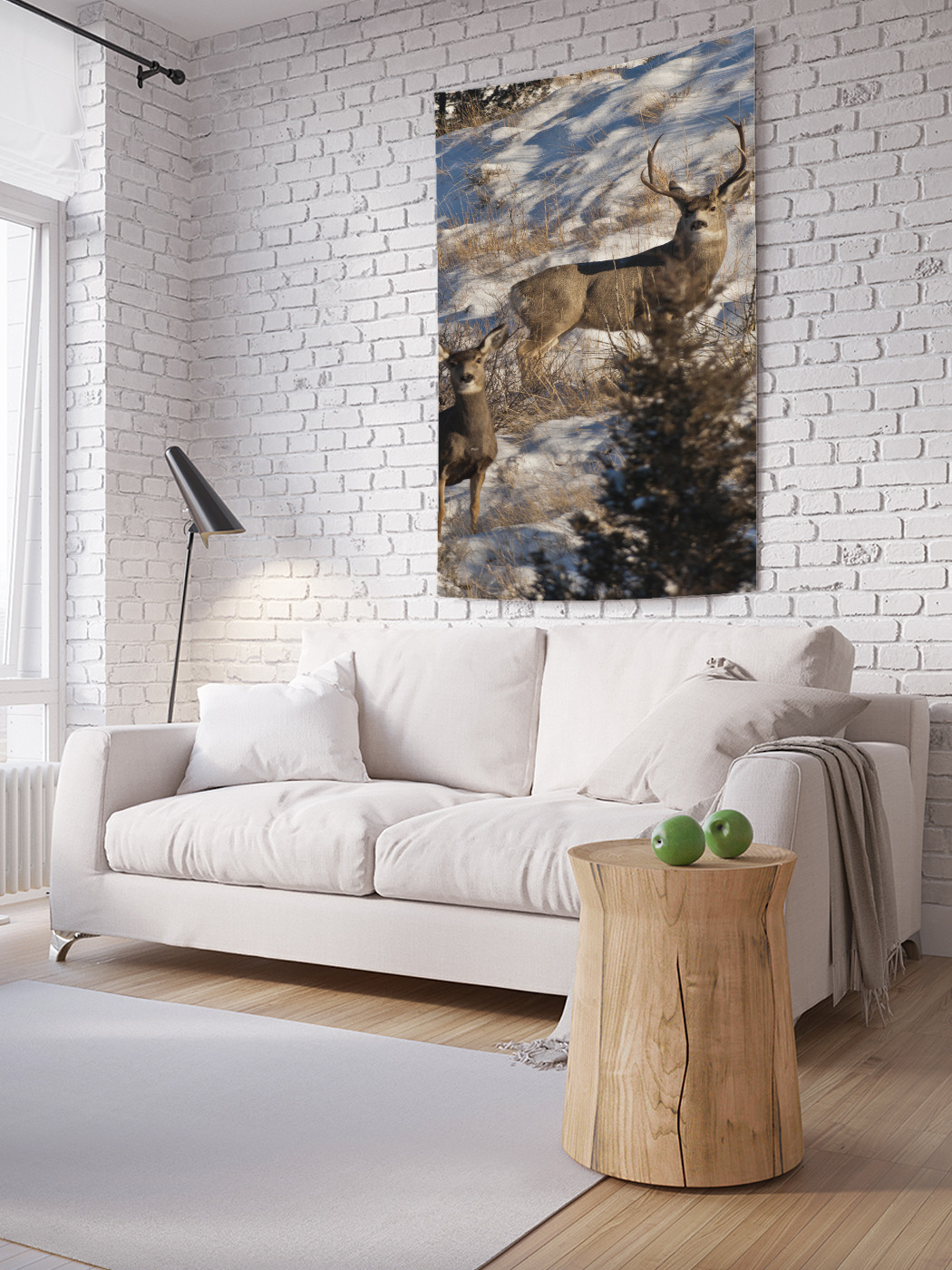 

Вертикальное фотопанно на стену JoyArty Олений интерес 100x150 см, Олений интерес