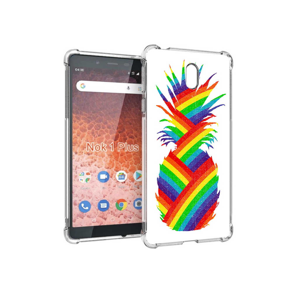 

Чехол MyPads Tocco для Nokia 1 Plus радужный ананас (PT129147.112.566), Прозрачный, Tocco