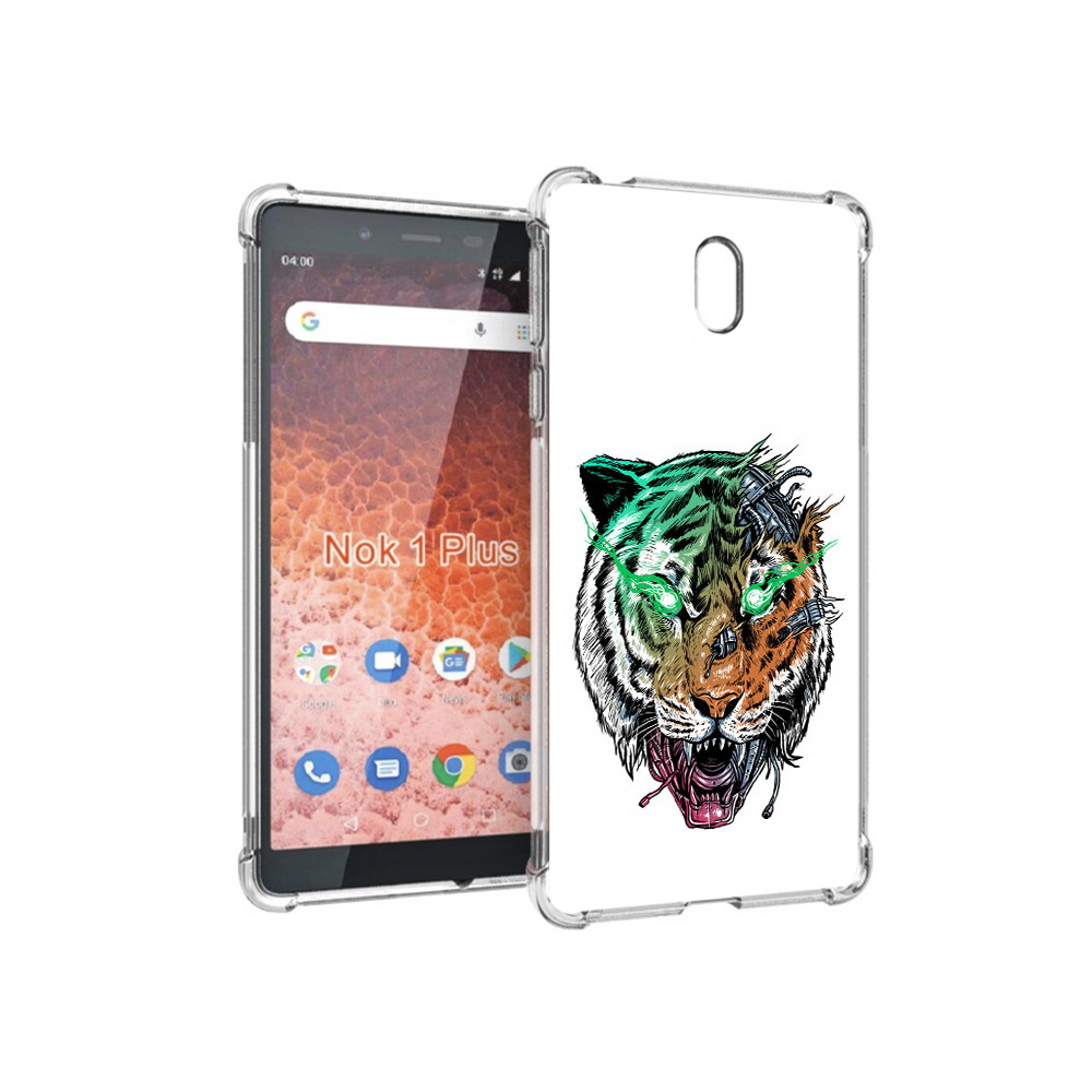 

Чехол MyPads Tocco для Nokia 1 Plus робо-тигр (PT129147.112.584), Прозрачный, Tocco