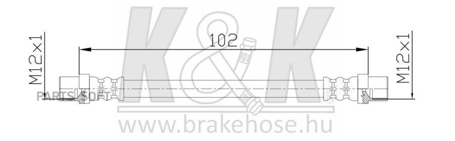 Шланг Тормозной Задн Лев Bmw: 5 (E39) 2.0D, 2.5D 00- K&K арт. FT0041