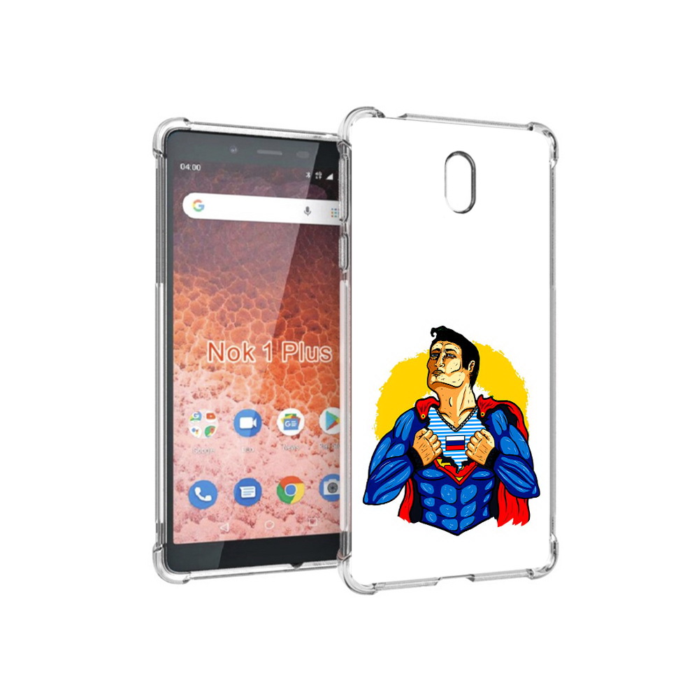 

Чехол MyPads Tocco для Nokia 1 Plus русский супермен (PT129147.112.591), Прозрачный, Tocco