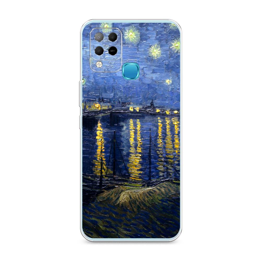 

Чехол на Infinix HOT 10S "Звездная ночь над Роной", Синий;желтый, 3100250-4