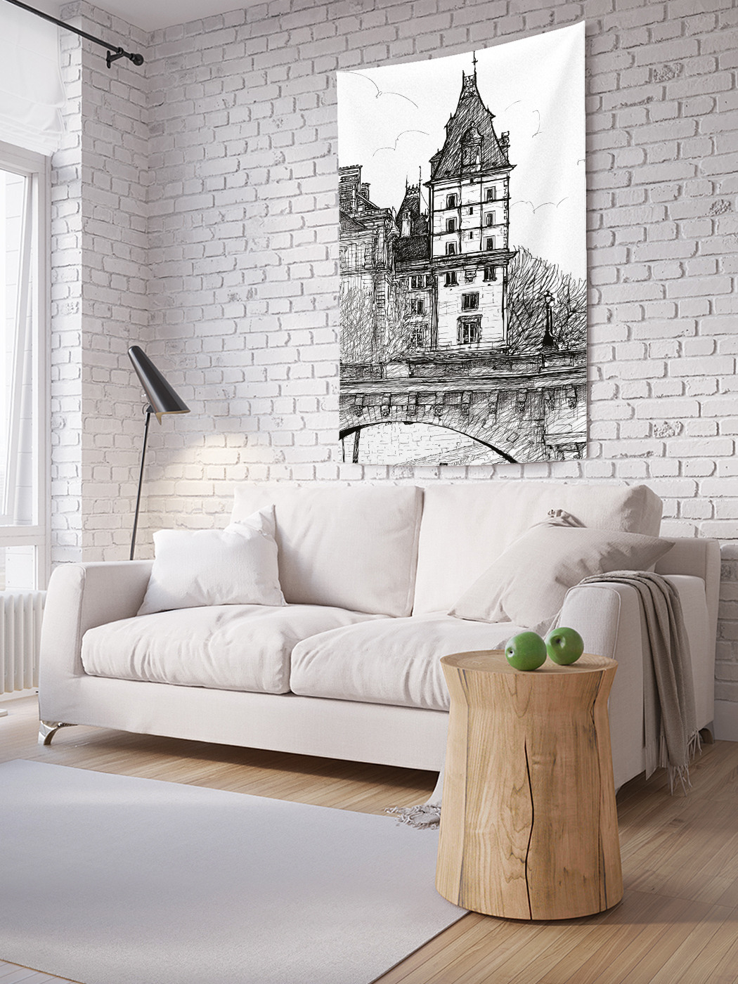 

Вертикальное фотопанно на стену JoyArty Домик с башней 150x200 см, Домик с башней