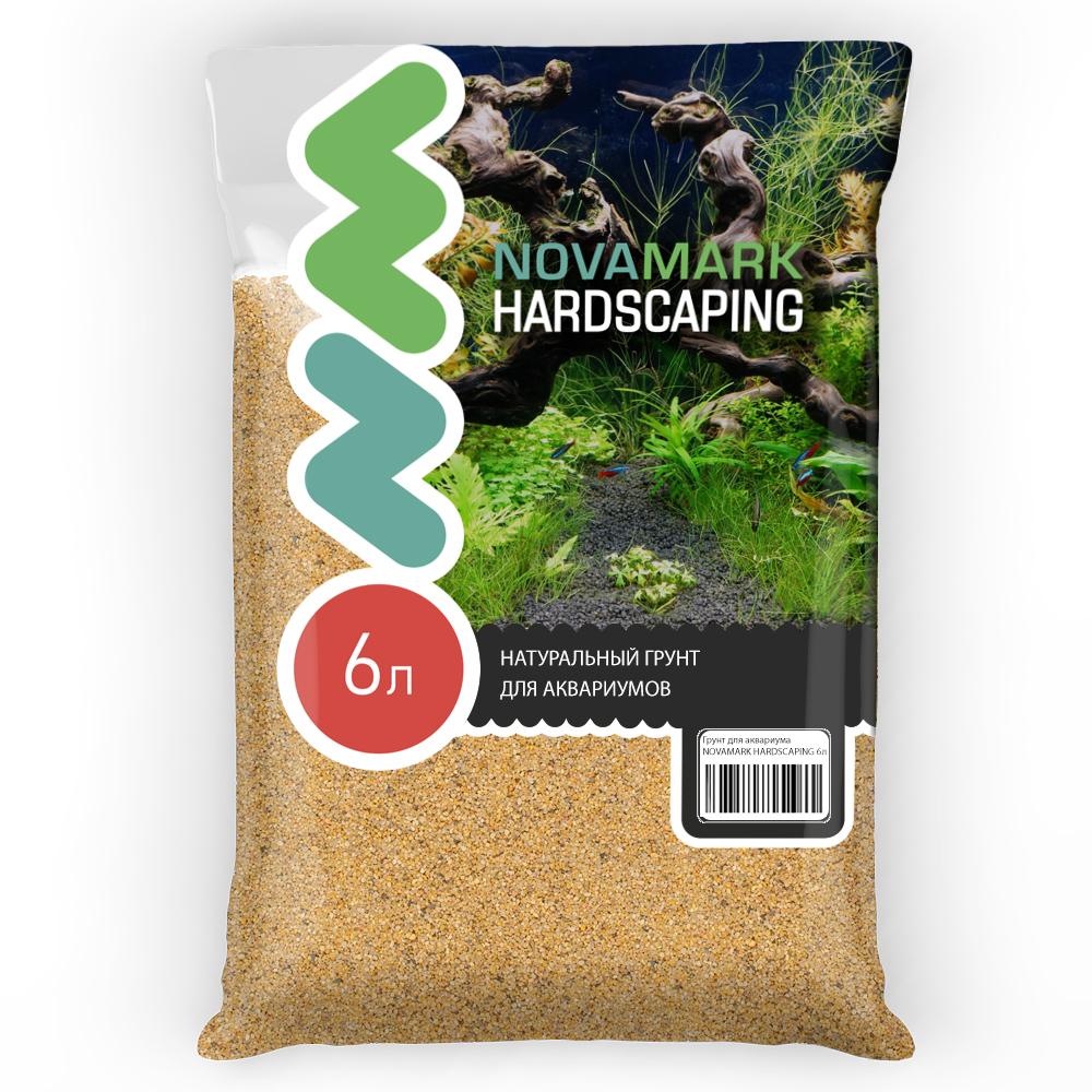 фото Грунт для аквариума novamark hardscaping янтарный песок 0,8-1,4 мм, 6л
