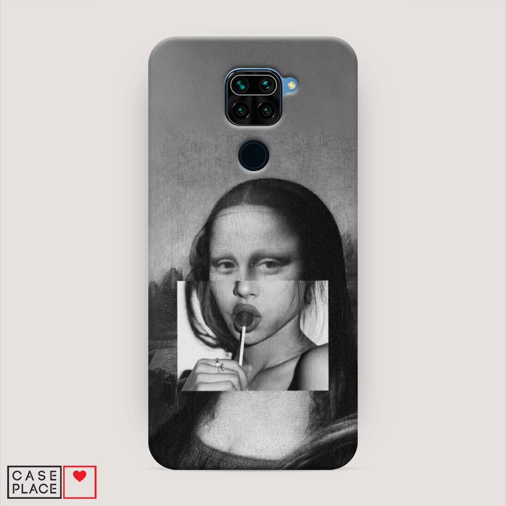 фото Пластиковый чехол "mona lisa sucking lollipop" на xiaomi redmi note 9 awog