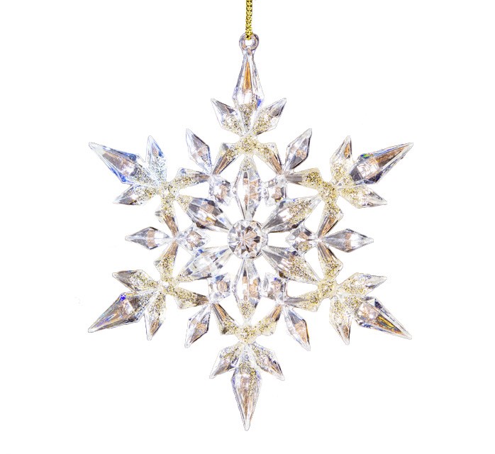 фото Елочная игрушка crystal deco снежинка диамант 161152-1 13 см 1 шт. в ассортименте