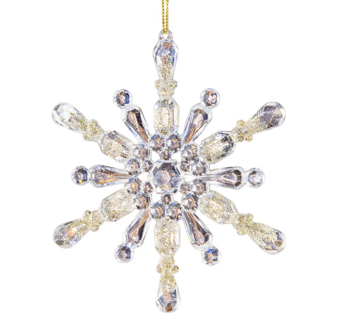 Елочная игрушка Crystal Deco Снежинка диамант 161152-2 13 см 1 шт. в ассортименте