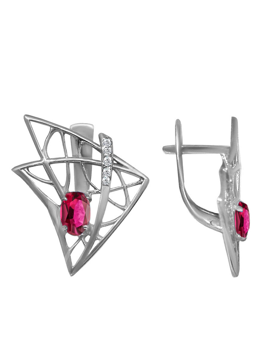 

Серьги из серебра АУ-РУМопт 72356к, фианит, 72356к