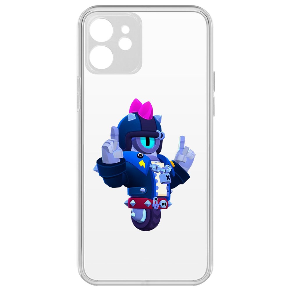 

Чехол-накладка Brawl Stars-Дикий Сту для iPhone 12 с защитой камеры, Прозрачный