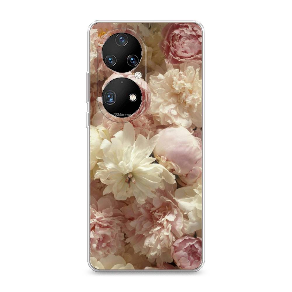 

Чехол Awog на Huawei P50 Pro "Пионы светлые", Разноцветный, 6105050-8