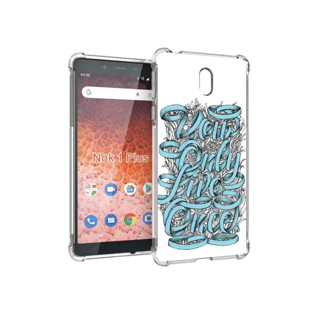 

Чехол MyPads Tocco для Nokia 1 Plus слова из ленты абстракция (PT129147.112.607), Прозрачный, Tocco