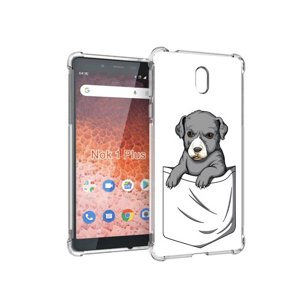 

Чехол MyPads Tocco для Nokia 1 Plus собачка в кармане (PT129147.112.611), Прозрачный, Tocco