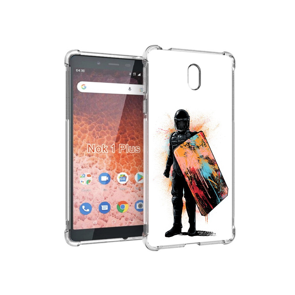 

Чехол MyPads Tocco для Nokia 1 Plus солдат с красочным щитом (PT129147.112.614), Прозрачный, Tocco