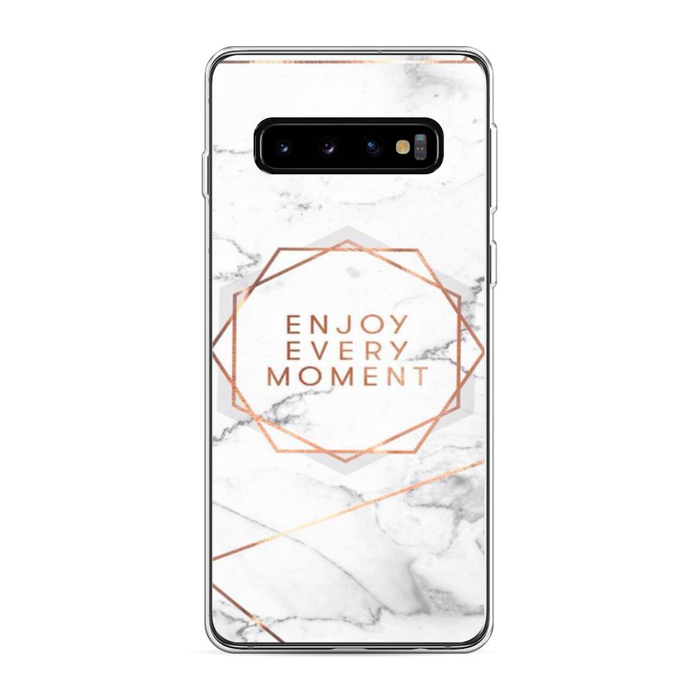 

Чехол Awog на Samsung Galaxy S10 "Enjoy every moment мрамор", Разноцветный, 27050-7