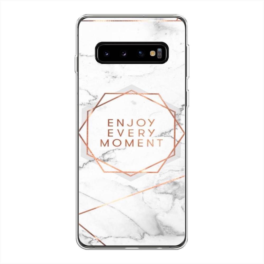 

Чехол Awog на Samsung Galaxy S10 Plus "Enjoy every moment мрамор", Разноцветный, 27150-7