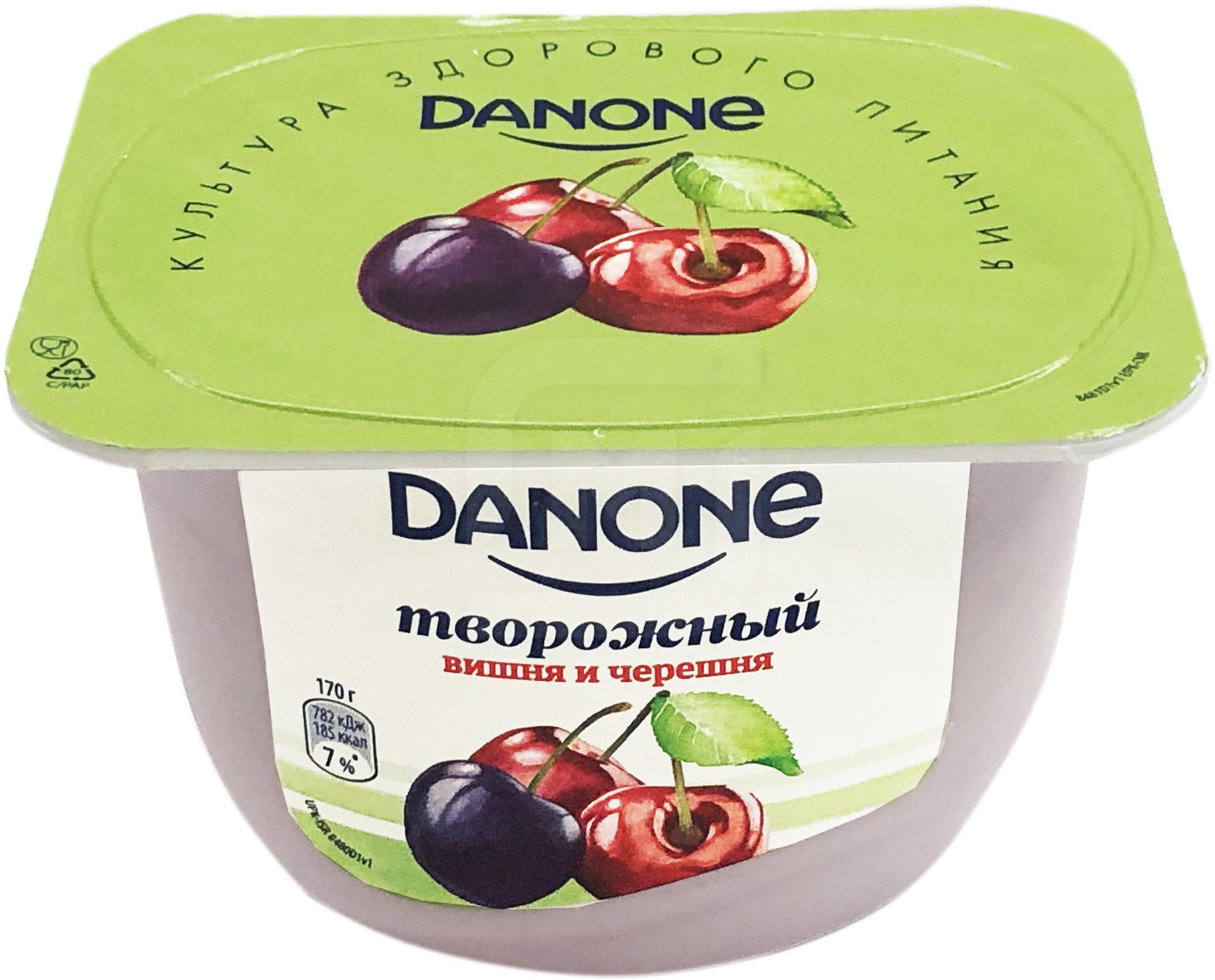 

Продукт творожный Danone вишня и черешня 3,6% БЗМЖ 170 г