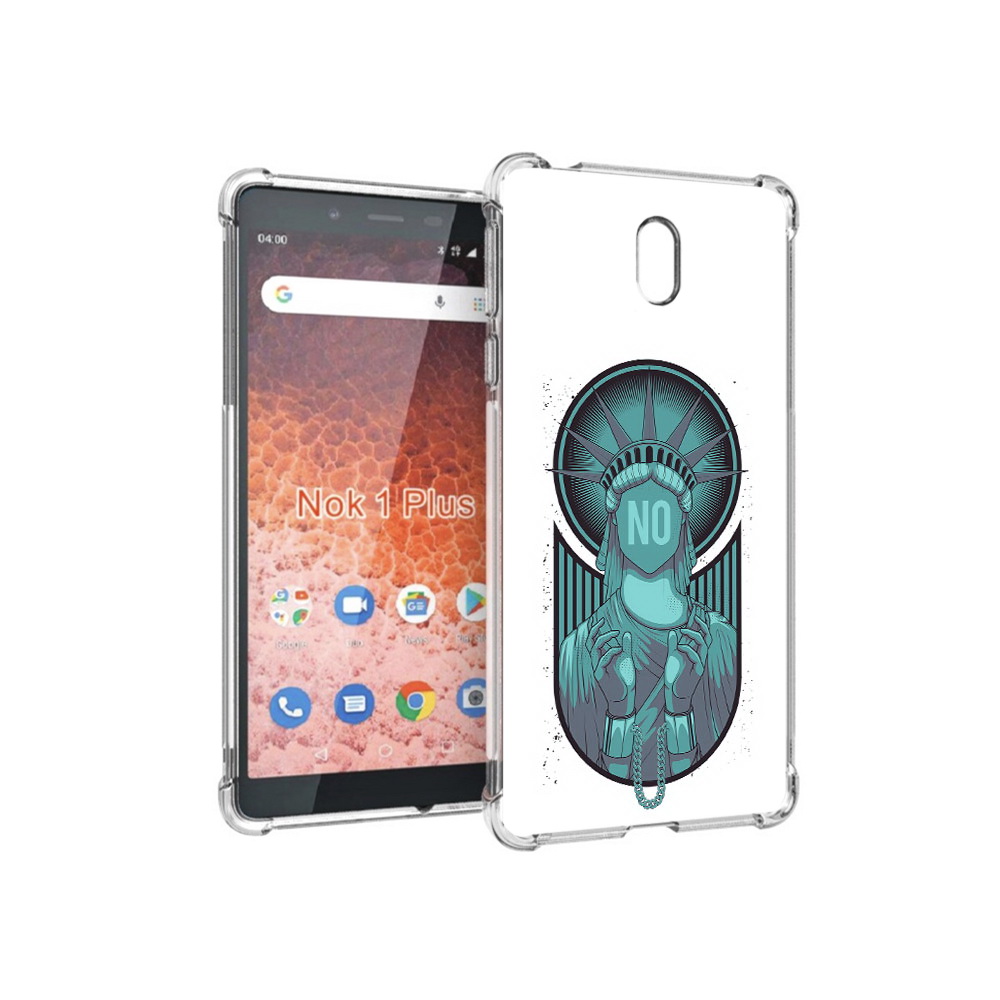 

Чехол MyPads Tocco для Nokia 1 Plus статуя свободы зеленый (PT129147.112.623), Прозрачный, Tocco