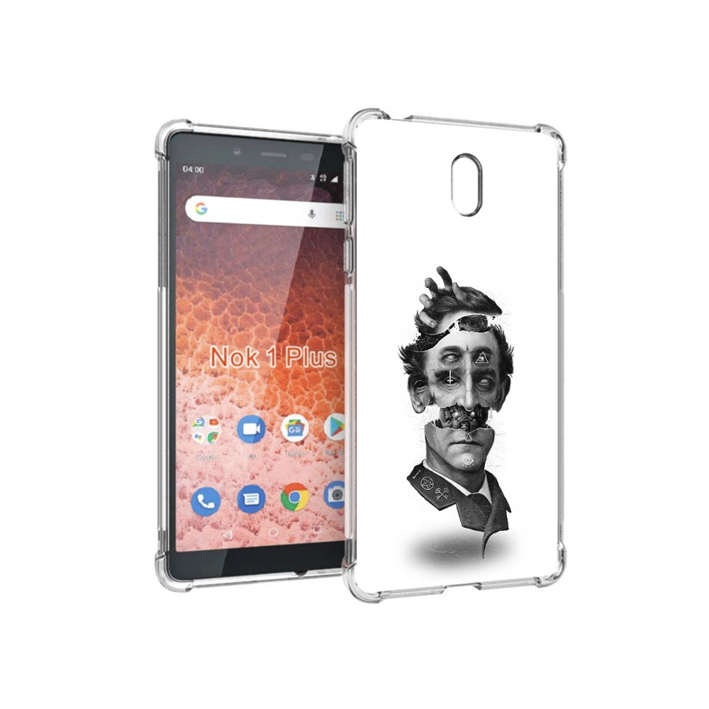 

Чехол MyPads Tocco для Nokia 1 Plus страшное лицо абстракция (PT129147.112.628), Прозрачный, Tocco