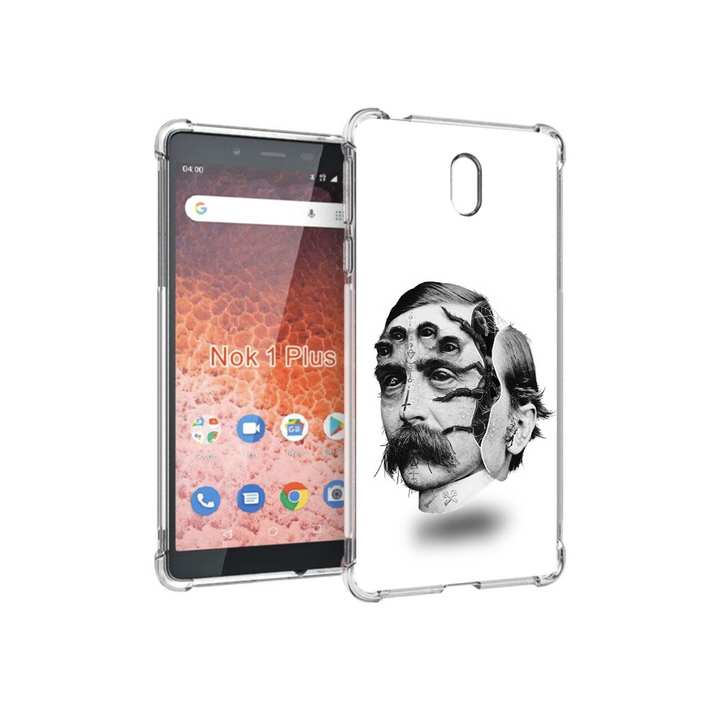 

Чехол MyPads Tocco для Nokia 1 Plus страшное лицо мужчины (PT129147.112.629), Прозрачный, Tocco