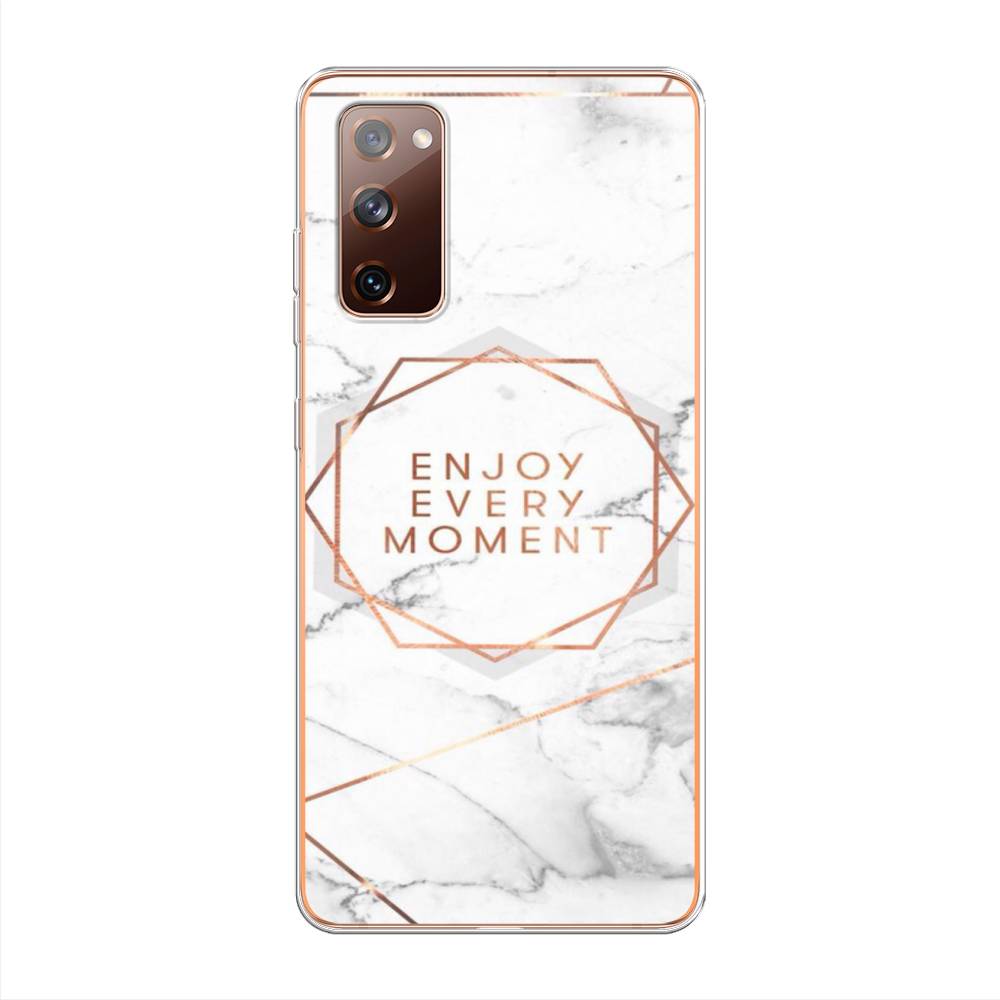 фото Силиконовый чехол "enjoy every moment мрамор" на samsung galaxy s20 fe awog