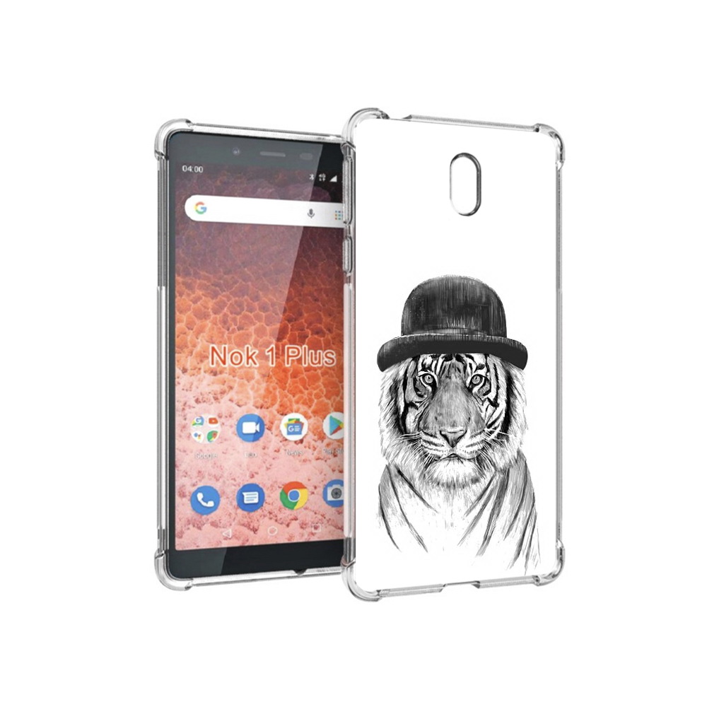 

Чехол MyPads Tocco для Nokia 1 Plus тигр британец (PT129147.112.641), Прозрачный, Tocco