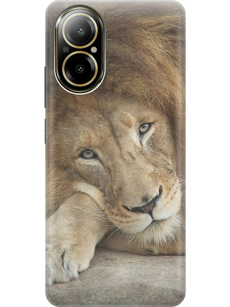 

Силиконовый чехол на Realme C67 с рисунком "Спокойный лев", Желтый;оранжевый, 20012142