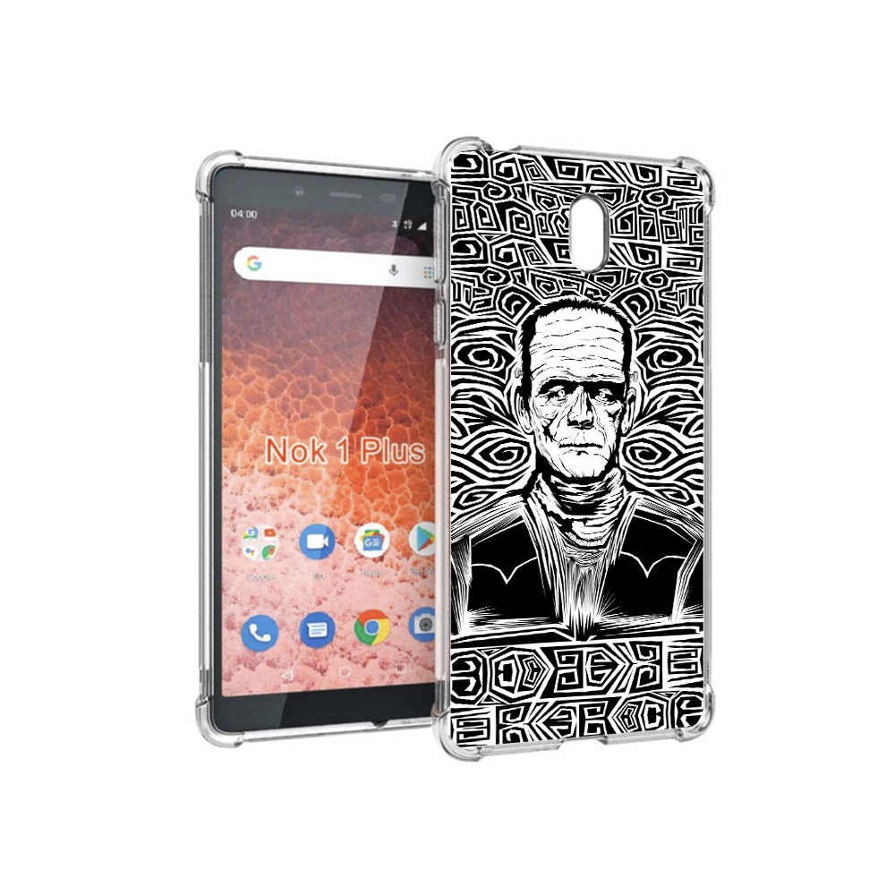 

Чехол MyPads Tocco для Nokia 1 Plus франкенштейн черно белый (PT129147.112.661), Прозрачный, Tocco