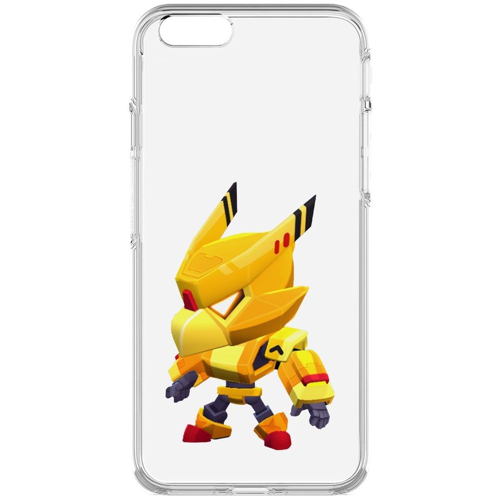 

Чехол-накладка Brawl Stars-Ворон Золотой Меха для iPhone 6, Прозрачный