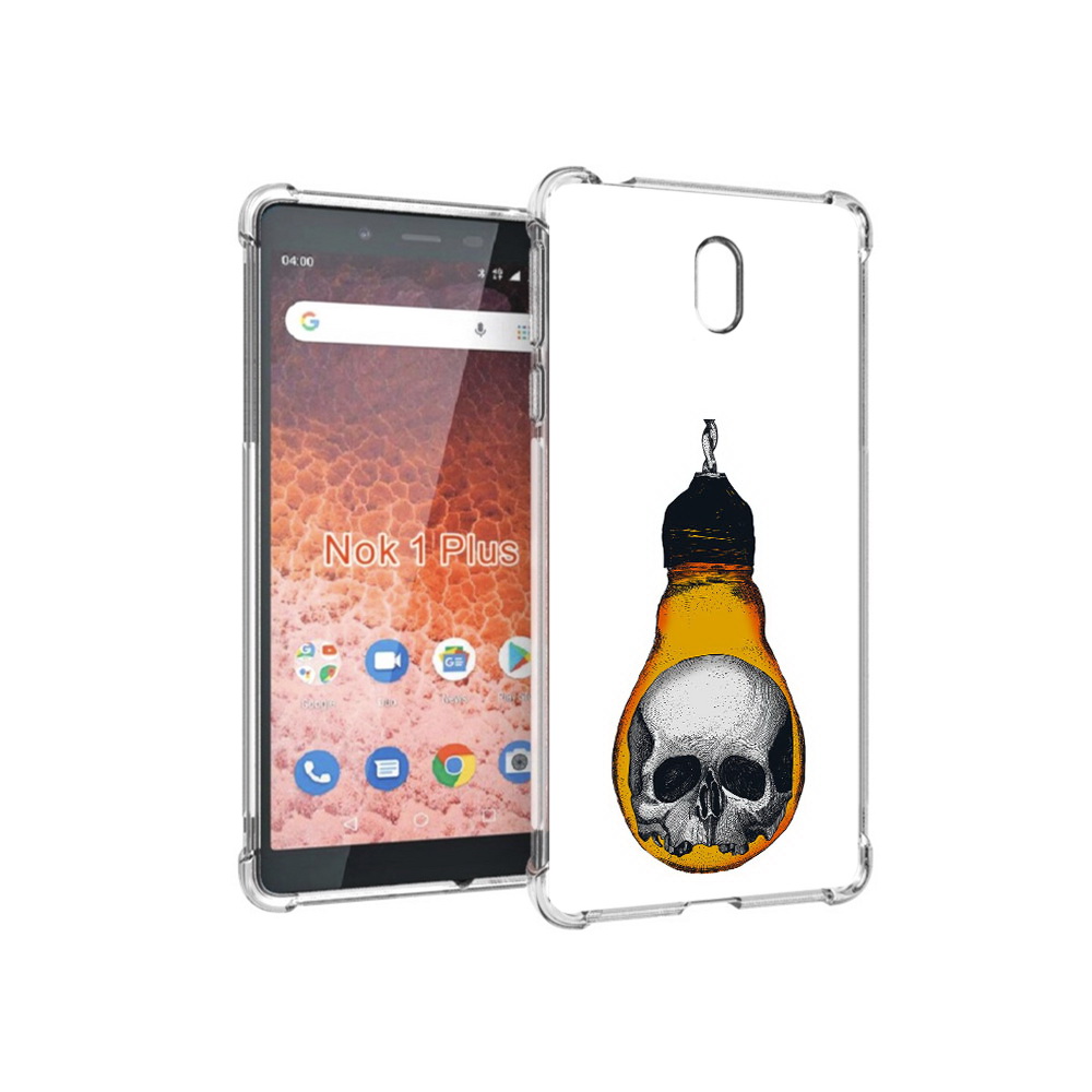 

Чехол MyPads Tocco для Nokia 1 Plus череп в лампочке (PT129147.112.676), Прозрачный, Tocco
