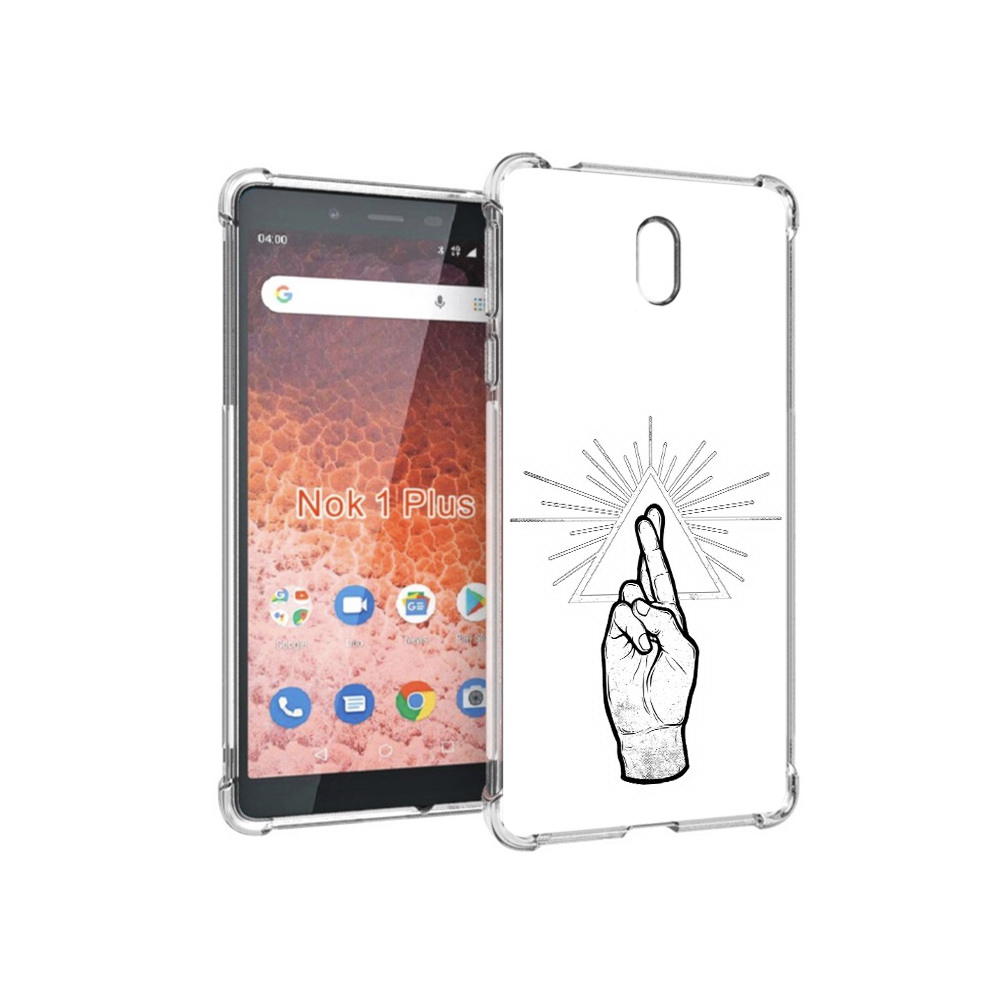

Чехол MyPads Tocco для Nokia 1 Plus черно белая рука (PT129147.112.681), Прозрачный, Tocco