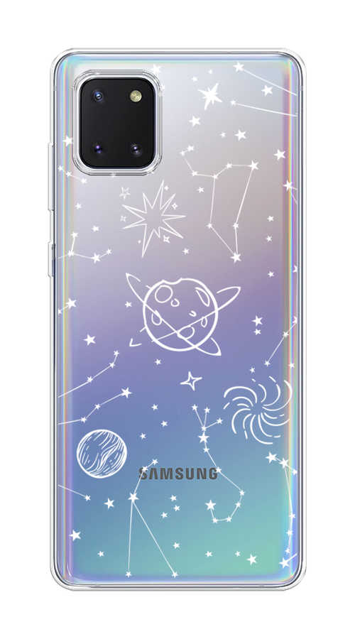 

Чехол на Samsung Galaxy Note 10 Lite "Планеты в космосе", Белый, 29150-2