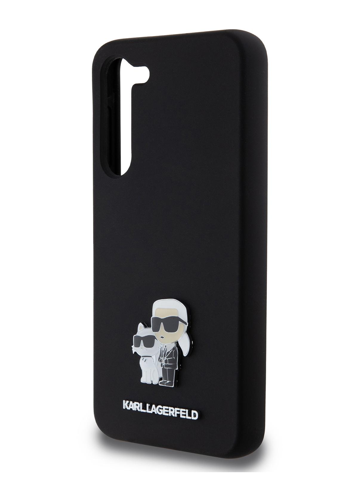 Чехол Karl Lagerfeld для Galaxy S23+ с эффектом Soft touch metal pin Hard Black