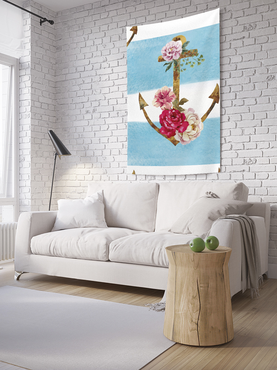 

Вертикальное фотопанно на стену JoyArty Якорь в розах 150x200 см, Якорь в розах