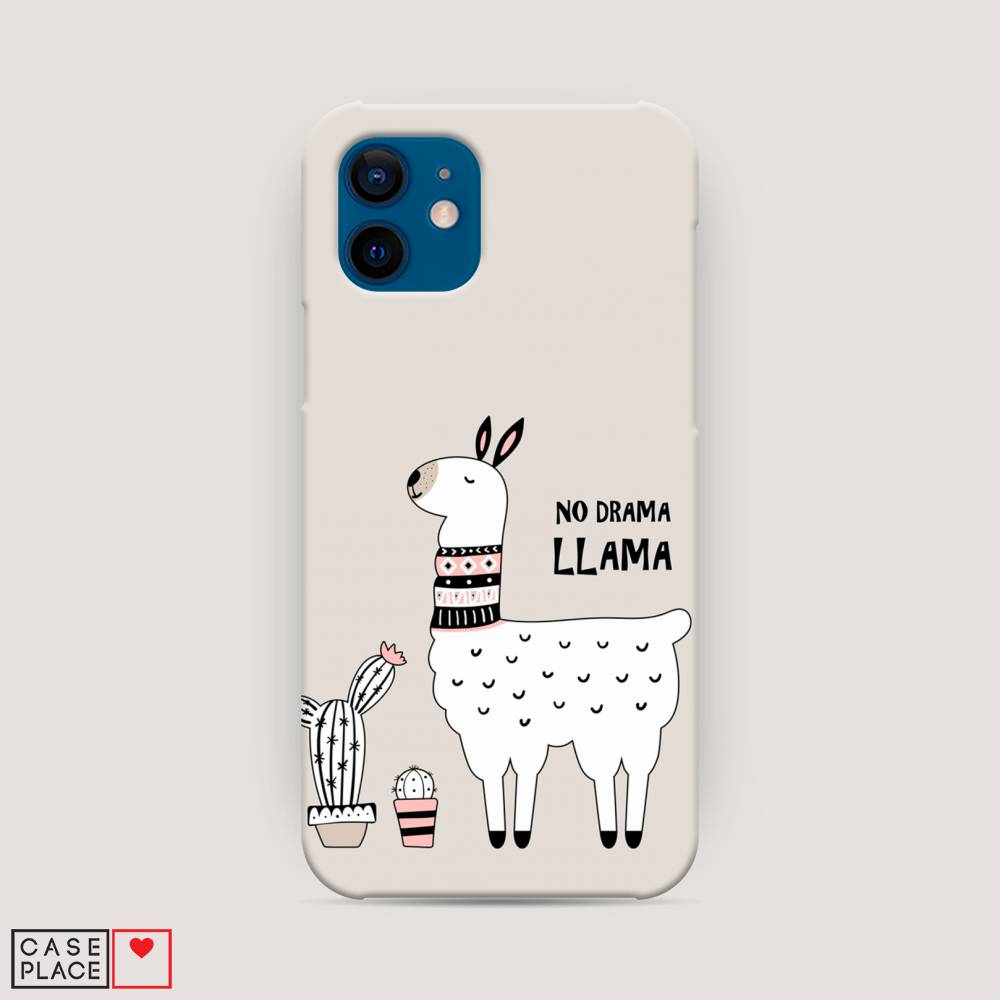 фото Пластиковый чехол "no drama llama" на apple iphone 12 awog