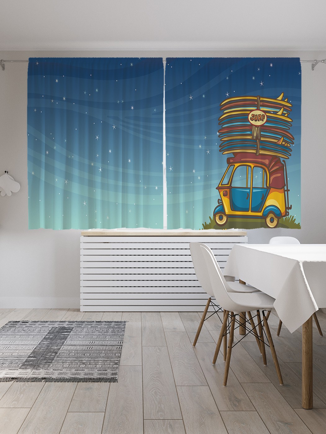 

Классические шторы JoyArty "Ночевка у моря", серия Oxford DeLux, 2 полотна 145x180 см, Ночевка у моря