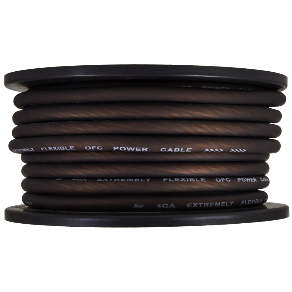 

Кабель автомобильный AMP OFC Ultraflexible 4Ga акустический медь черный 1 метр