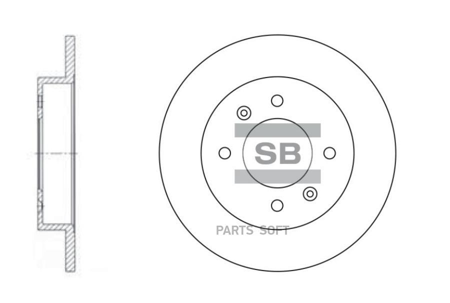

Диск Тормозной Передний (257,8х10) 4 Отв Sangsin brake арт. SD1017